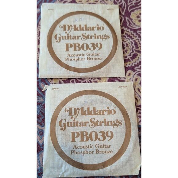 D'Addario PB039 Guitar Strings Set Of 2 Acoustic Guitar Phosphor Bronze - Picture 1 of 3